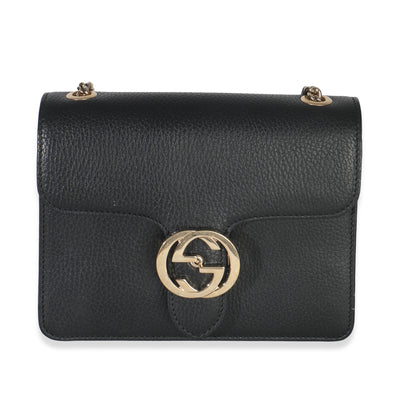 Black Dollar Calfskin Interlocking G Small Bag