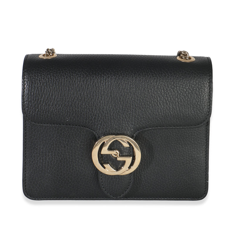 Black Dollar Calfskin Interlocking G Small Bag