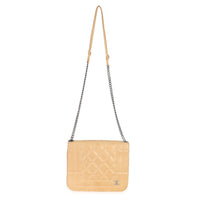 Chanel Vintage Beige Quilted Lambskin Square CC Flap Bag Handbag av