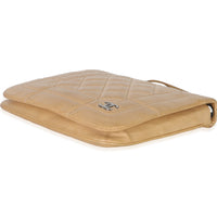 Chanel Vintage Beige Quilted Lambskin Square CC Flap Bag Handbag box