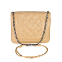 Chanel Vintage Beige Quilted Lambskin Square CC Flap Bag Handbag bv