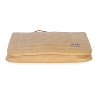 Chanel Vintage Beige Quilted Lambskin Square CC Flap Bag Handbag stamp