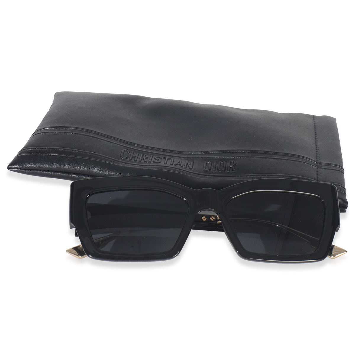 Christian Dior Black Acetate Cat Style Sunglasses stamp