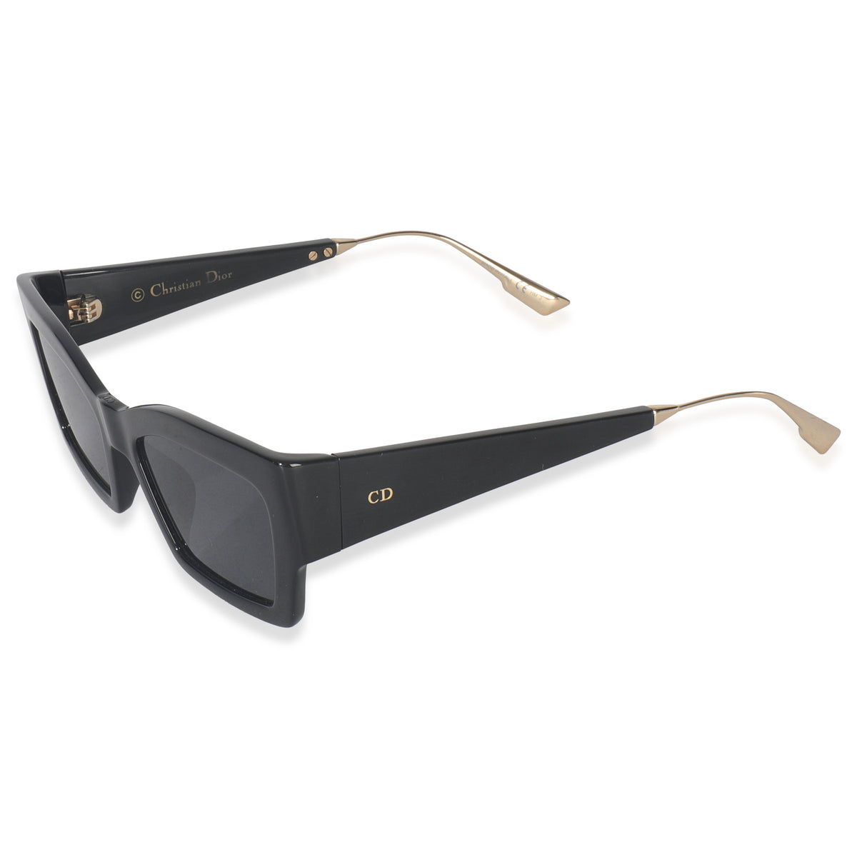 Christian Dior Black Acetate Cat Style Sunglasses sv