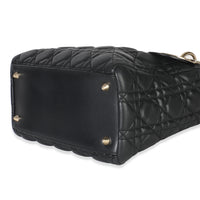 Black Lambskin Cannage Medium Lady Dior