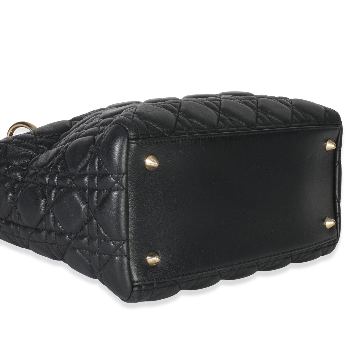 Black Lambskin Cannage Medium Lady Dior