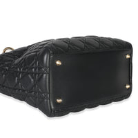 Black Lambskin Cannage Medium Lady Dior