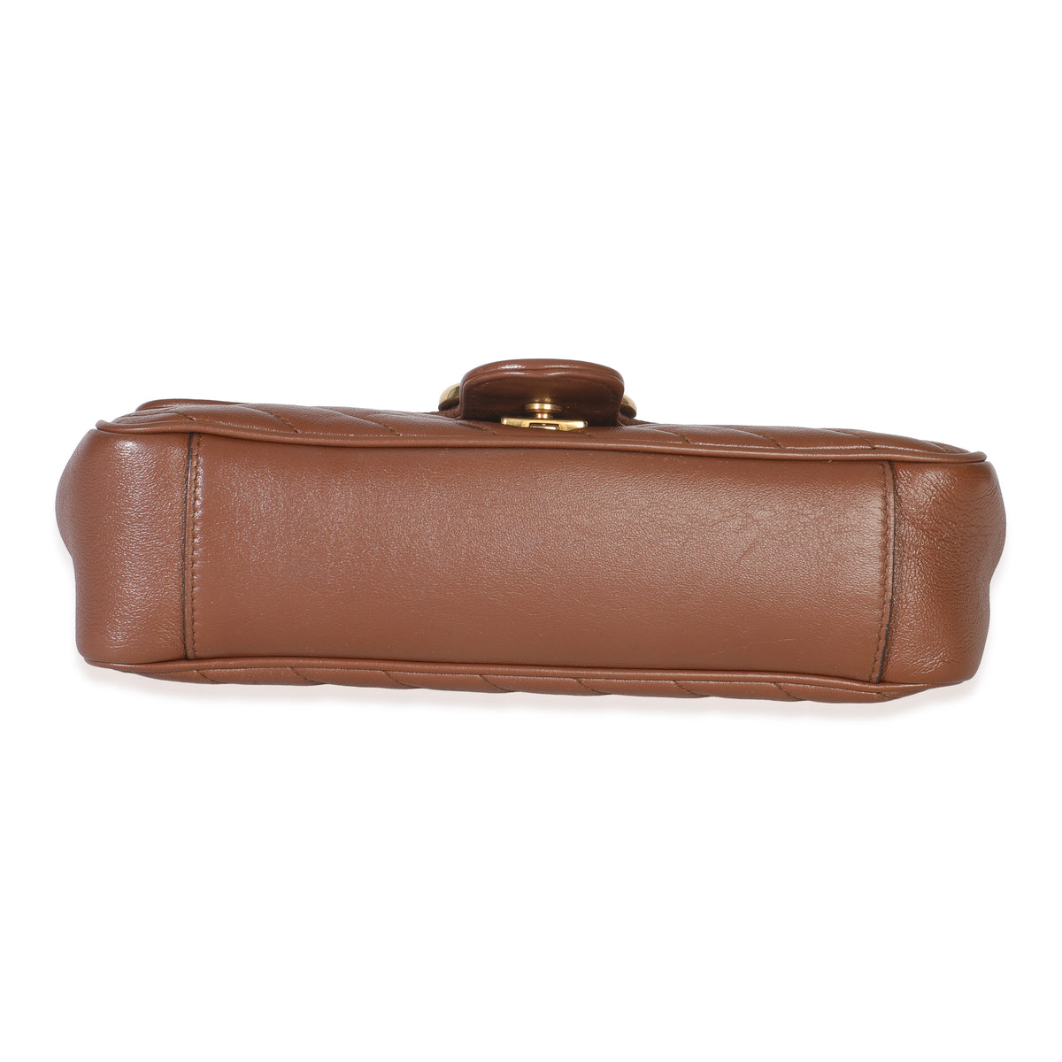Brown Diagonal Matelasse Quilted Calfskin Small Marmont Shoulder Bag
