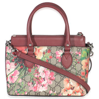 Pink Blooms Beige GG Supreme Canvas Mini Zip Top Tote