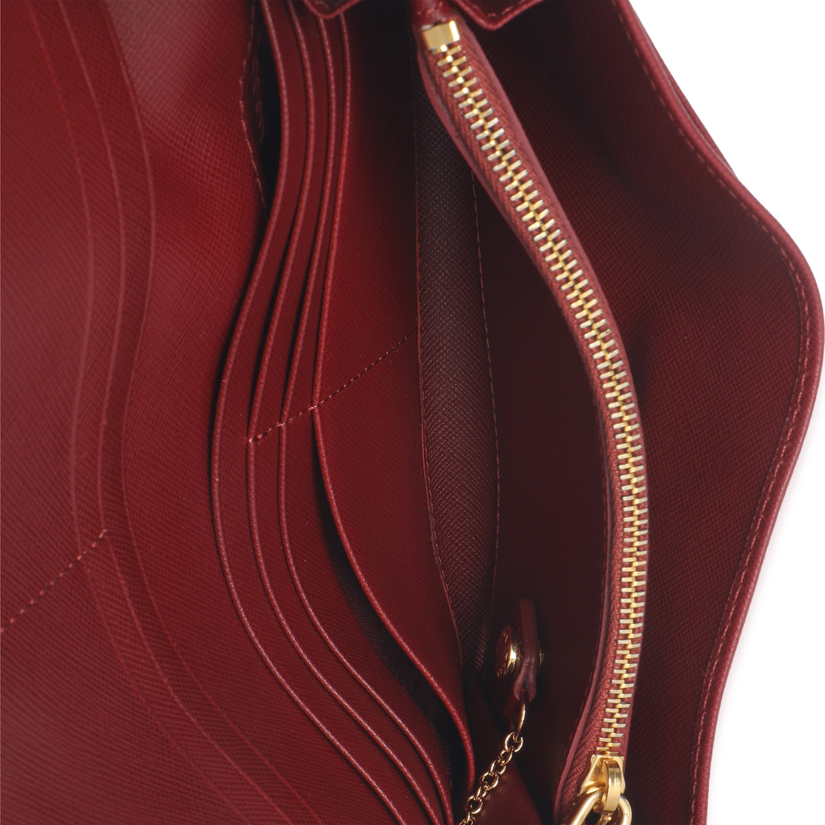 Red Saffiano Logo Continental Flap Wallet