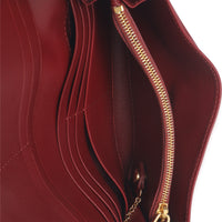 Red Saffiano Logo Continental Flap Wallet