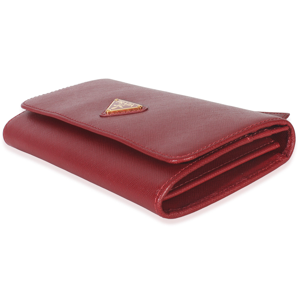 Red Saffiano Logo Continental Flap Wallet