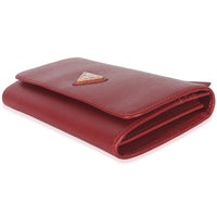 Red Saffiano Logo Continental Flap Wallet