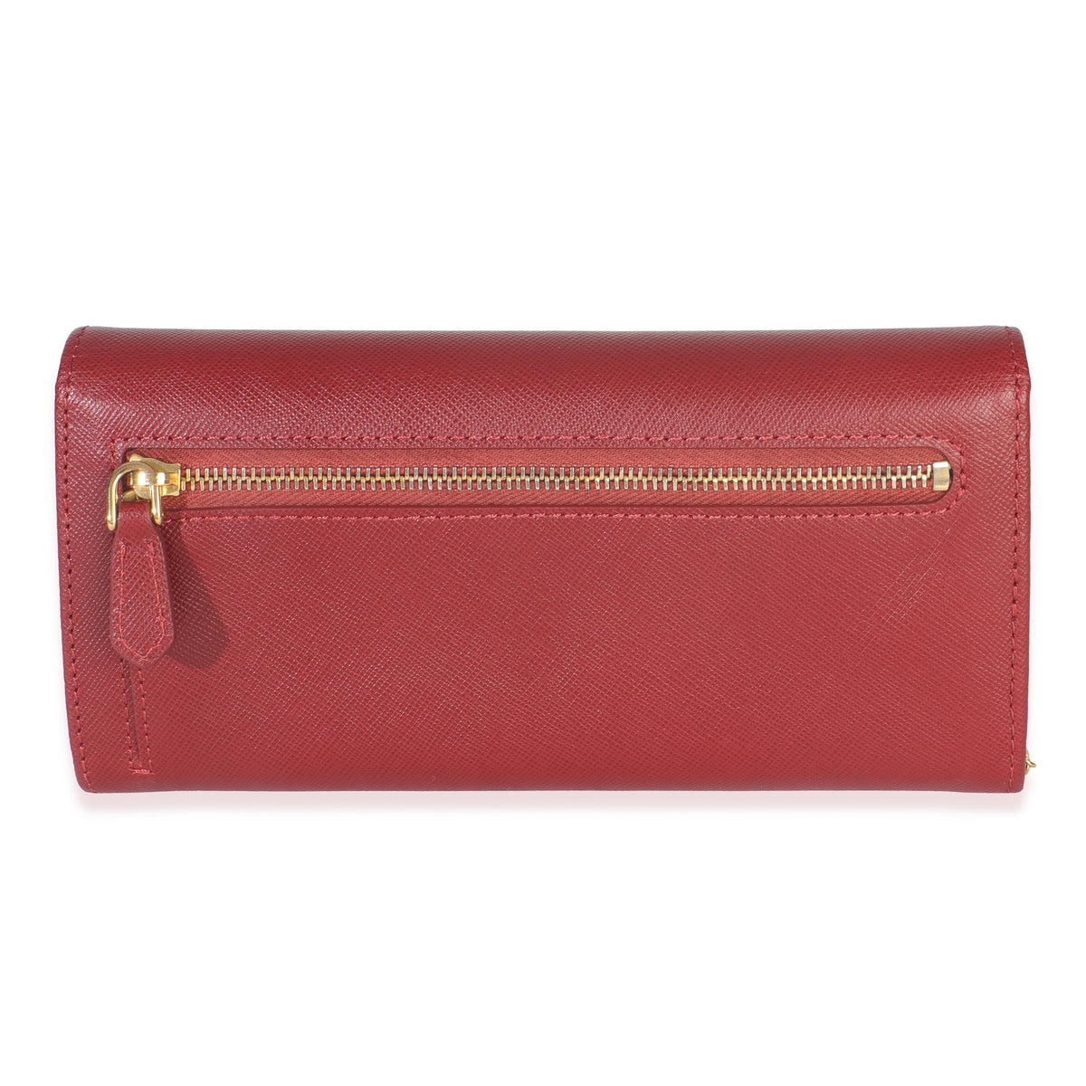 Red Saffiano Logo Continental Flap Wallet