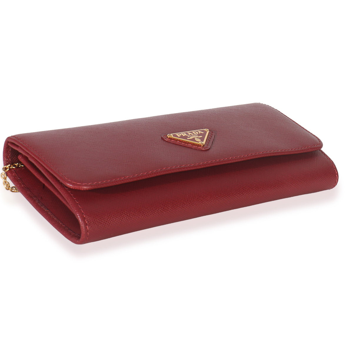 Red Saffiano Logo Continental Flap Wallet