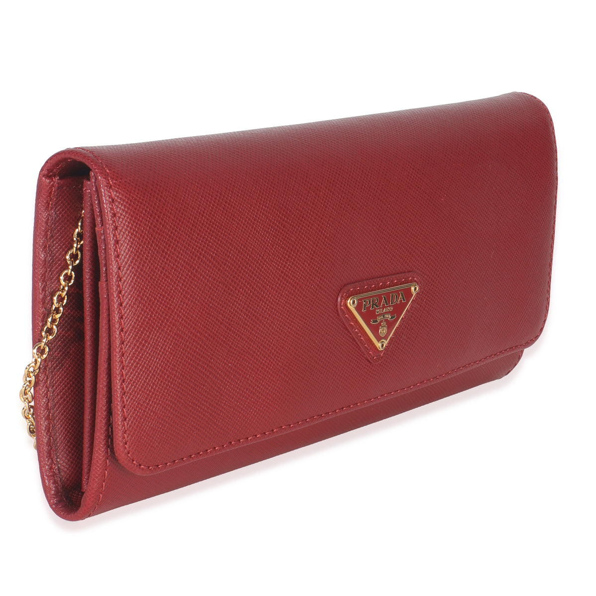 Red Saffiano Logo Continental Flap Wallet