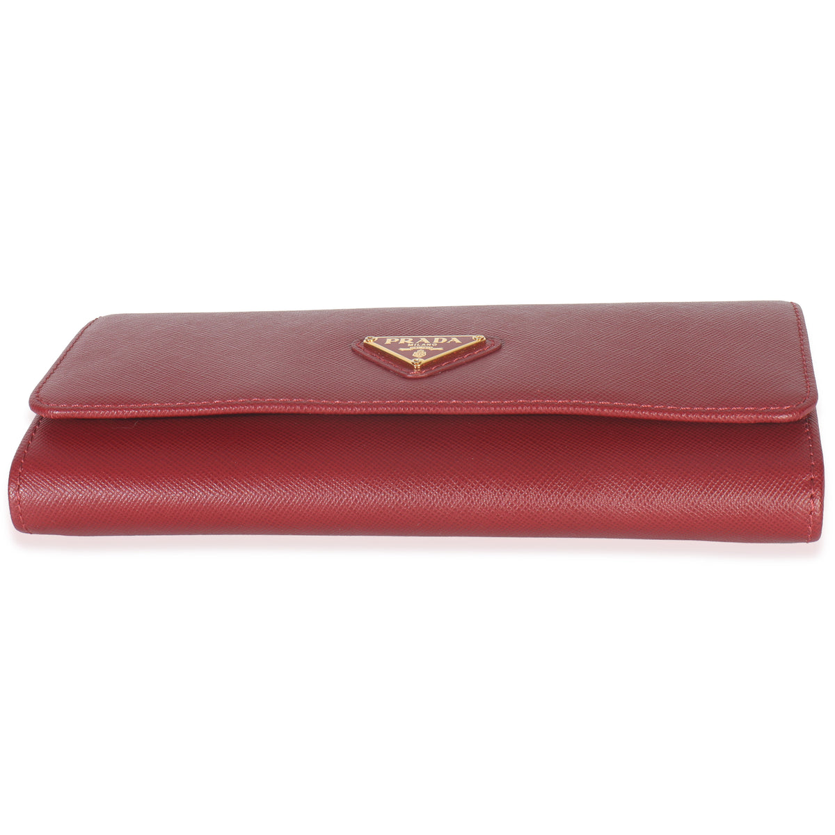 Red Saffiano Logo Continental Flap Wallet