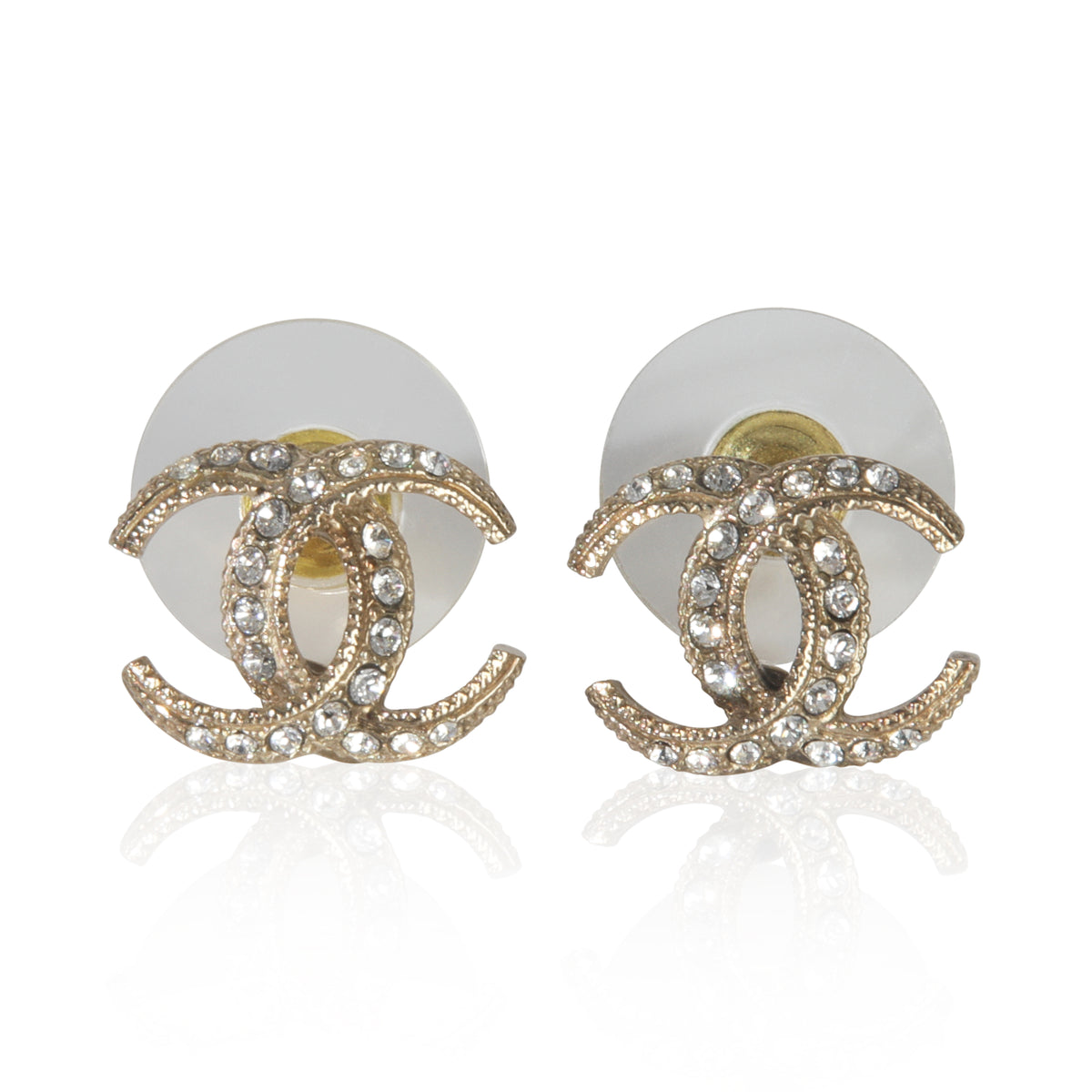 Gold-Plated  2017 Strass CC Earrings