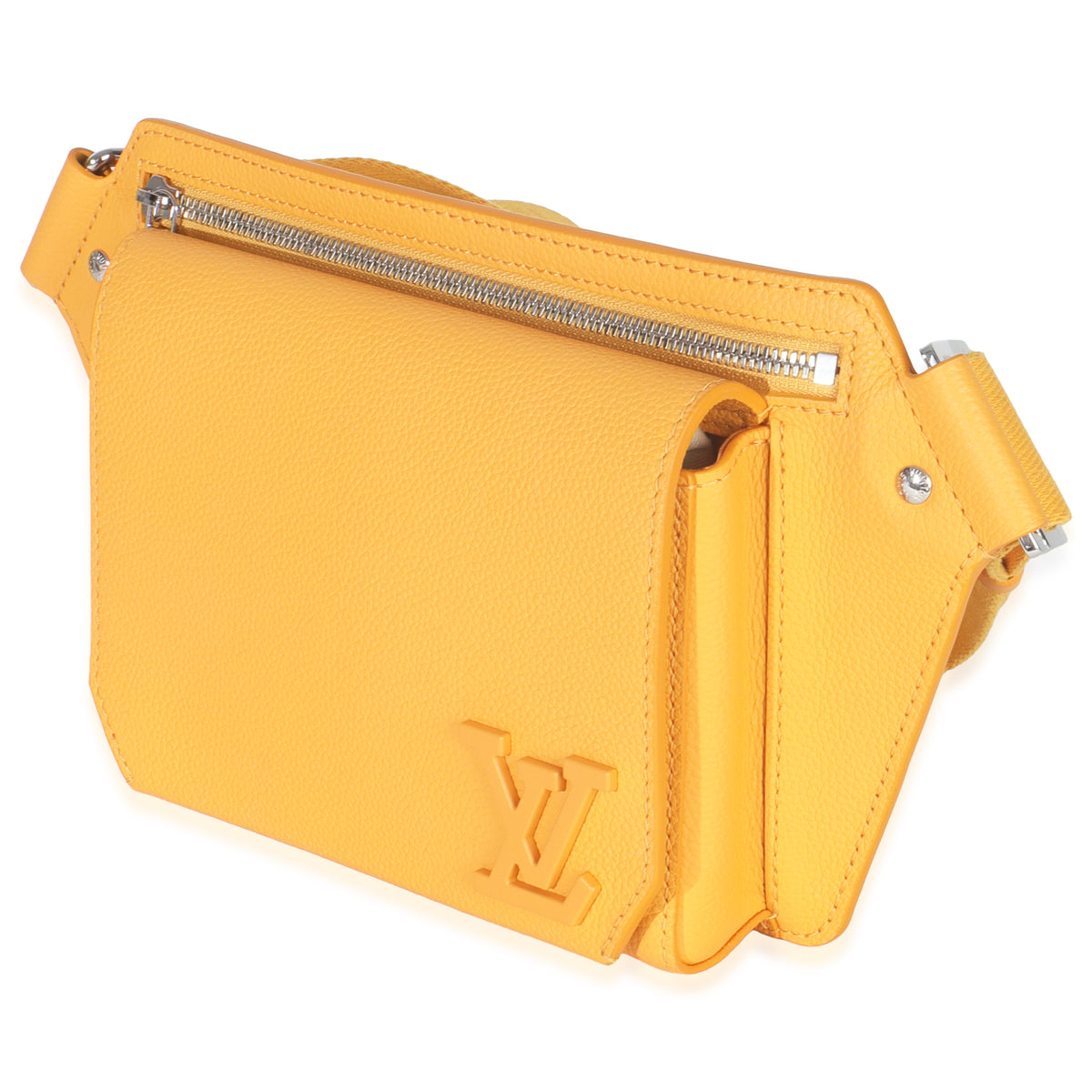 Louis Vuitton Safran Yellow Calfskin Aerogram Takeoff Slingbag Handbag sv