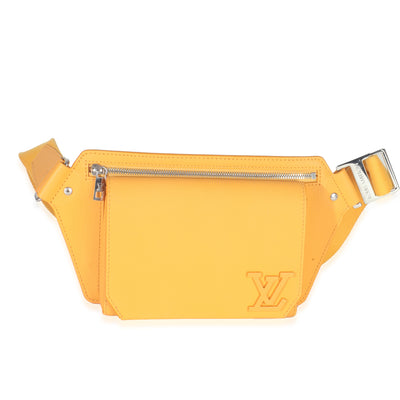 Safran Yellow Grained Calfskin Aerogram Takeoff Slingbag