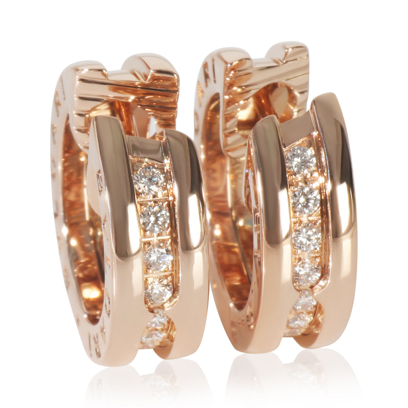 Rose Gold Diamond B.zero1 Small Hoop Earrings