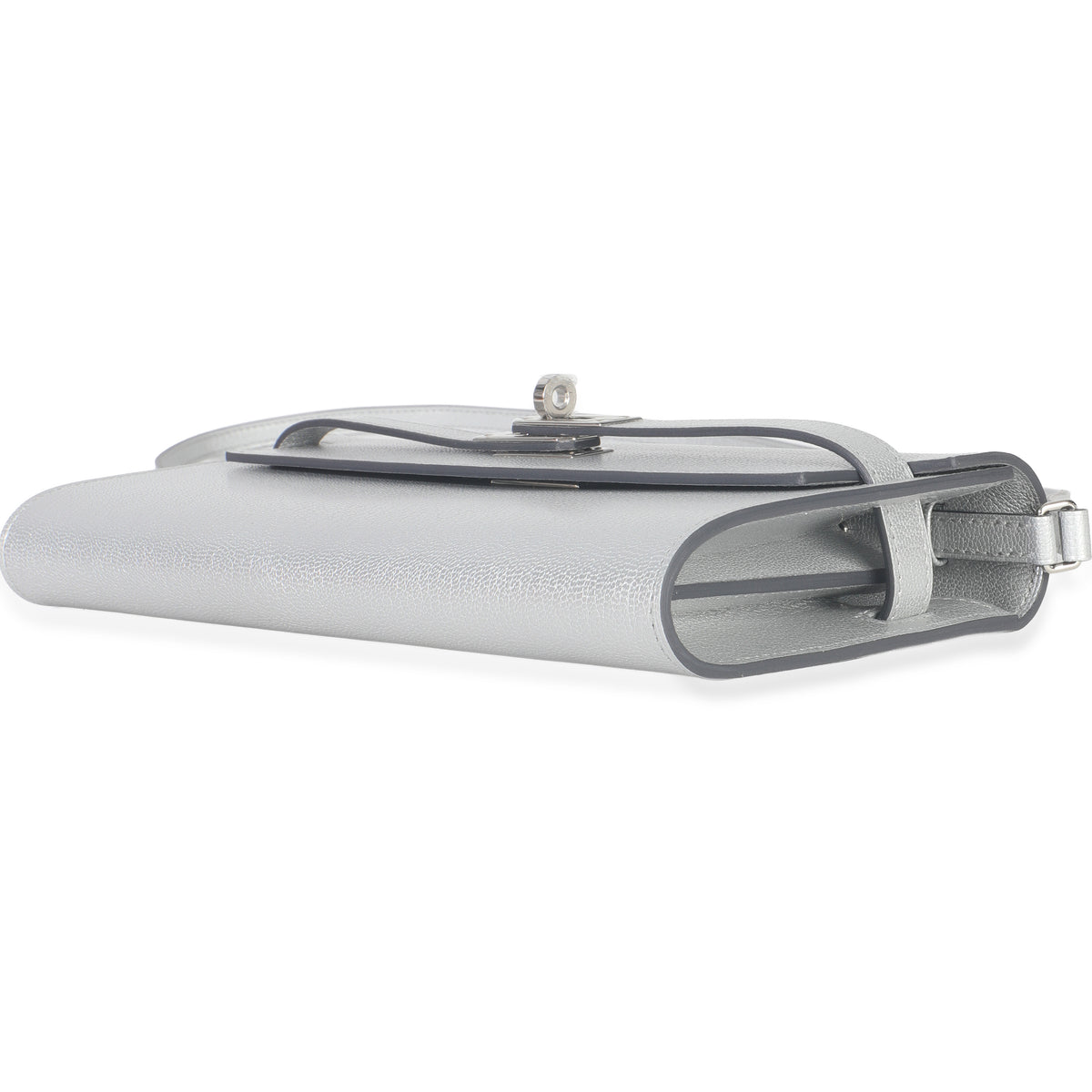 Hermès Argent Metallic Chevre Chamkilight Kelly Wallet To Go PHW Handbag box