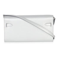 Argent Metallic Chevre Chamkilight Kelly Wallet To Go PHW