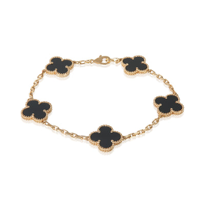 Yellow Gold Onyx Vintage Alhambra Bracelet