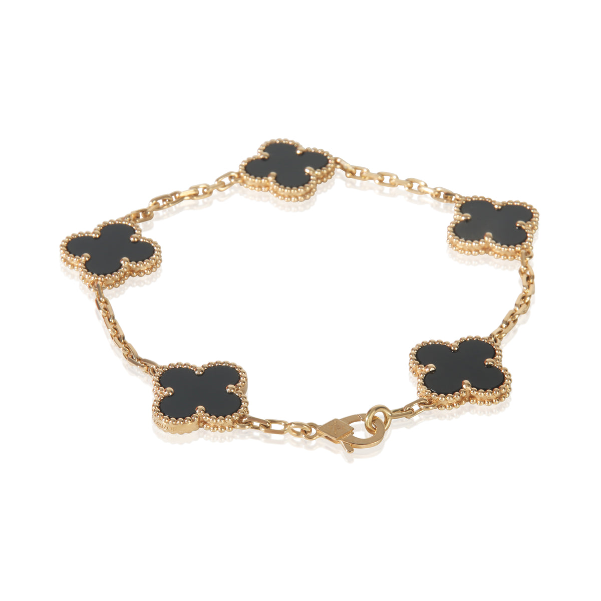 Yellow Gold Onyx Vintage Alhambra Bracelet