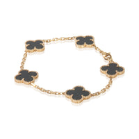 Yellow Gold Onyx Vintage Alhambra Bracelet