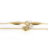 Tiffany & Co. Yellow Gold Diamond Elsa Peretti Bean Pendant clasp