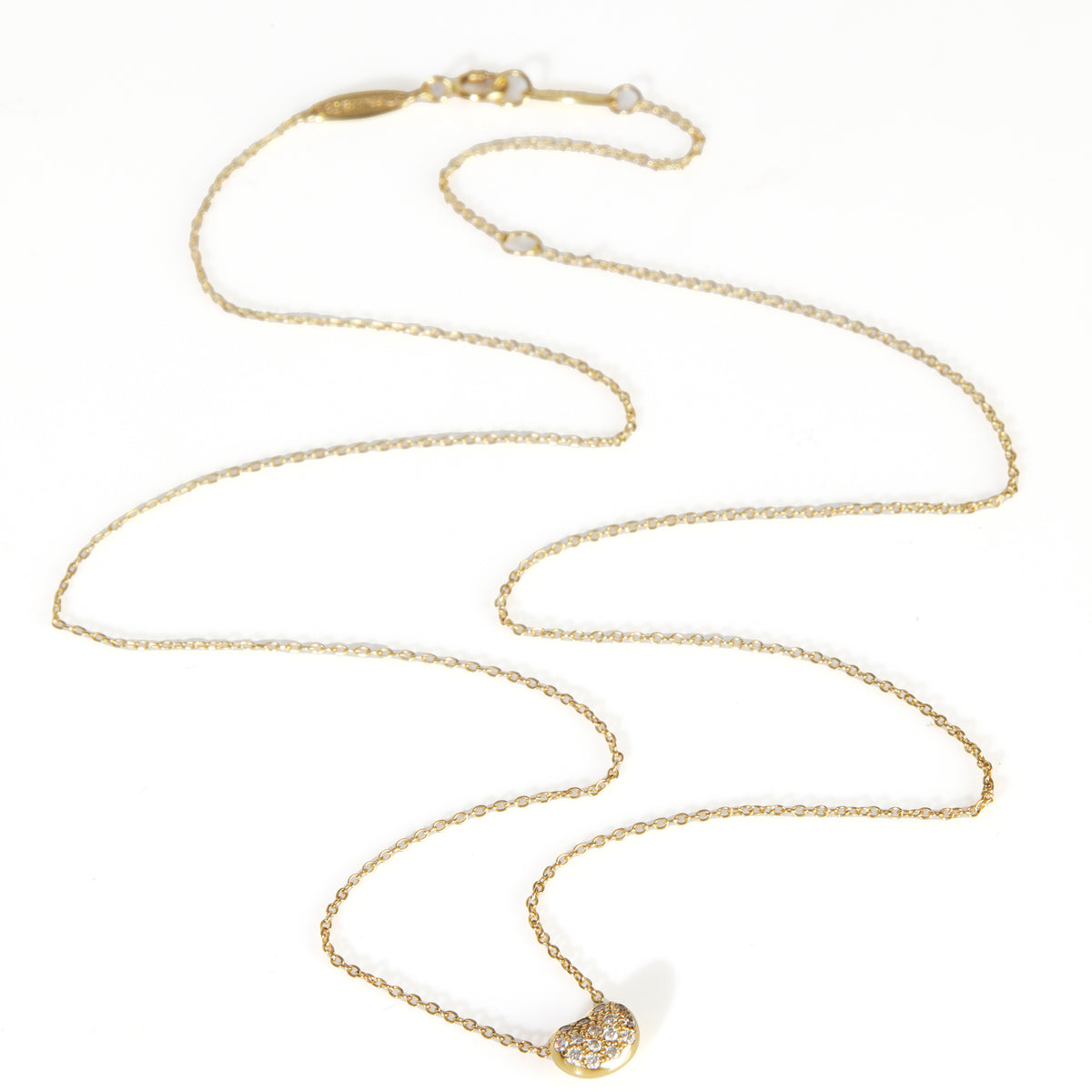 Tiffany & Co. Yellow Gold Diamond Elsa Peretti Bean Pendant pv