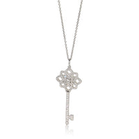 Platinum Diamond Woven Key Pendant