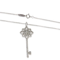 Platinum Diamond Woven Key Pendant