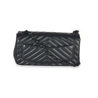 So Black Chevron Lambskin Mini Square Flap Bag