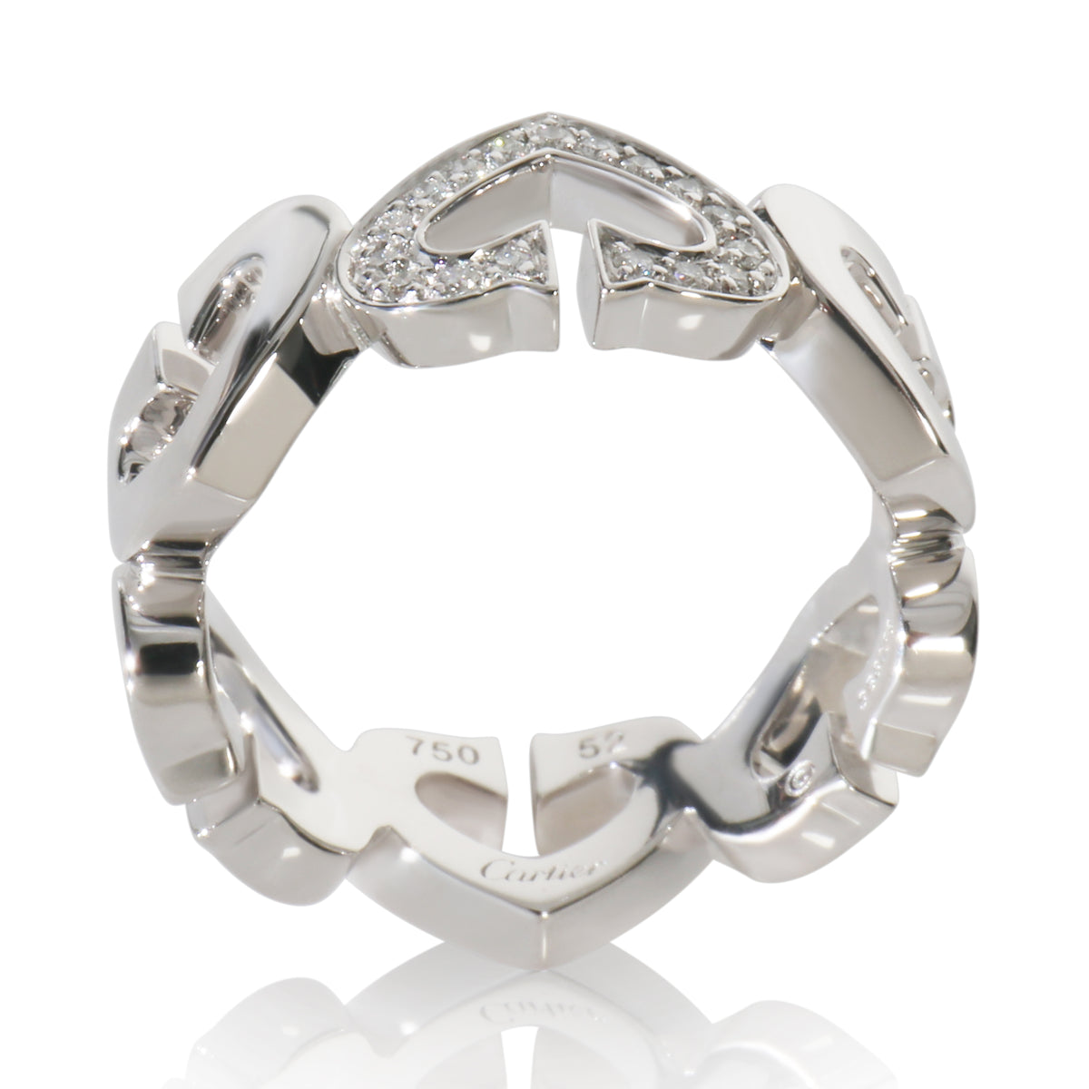 Cartier White Gold Diamond Vintage C de  Ring av