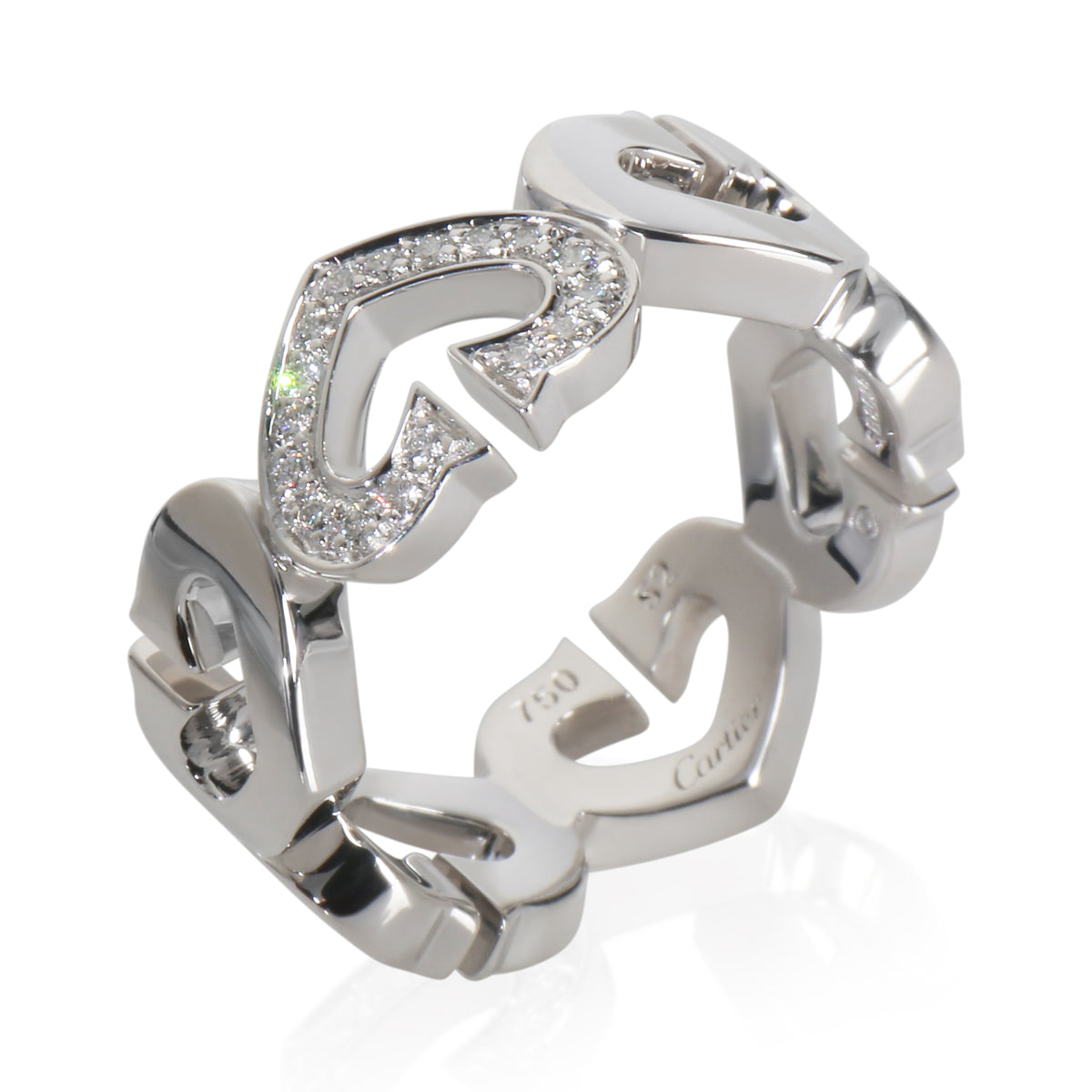 Cartier White Gold Diamond Vintage C de  Ring bv