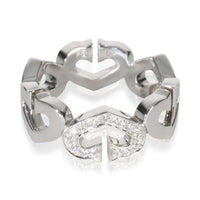 Cartier White Gold Diamond Vintage C de  Ring clasp