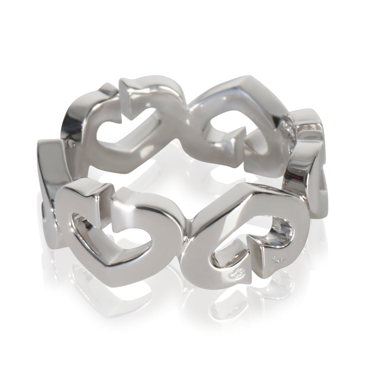 Cartier White Gold Diamond Vintage C de  Ring pv