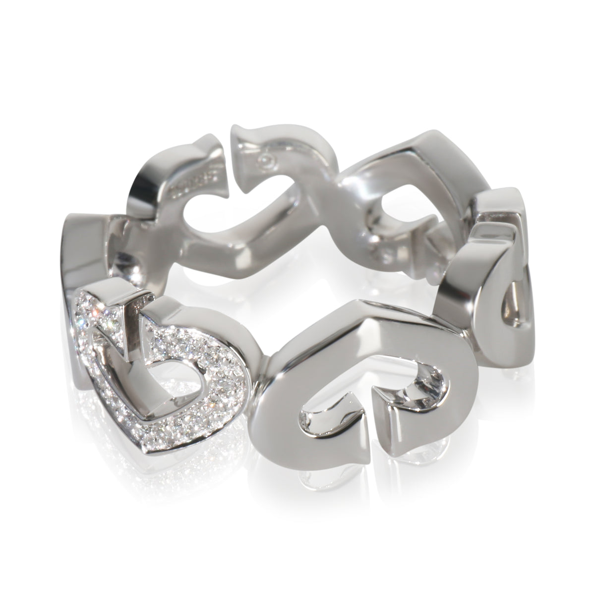 Cartier White Gold Diamond Vintage C de  Ring sv