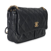 Black Ultimate Stitch Calfskin Retro Chain Flap Bag