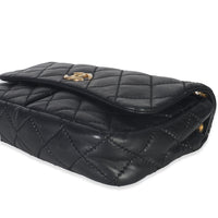 Black Ultimate Stitch Calfskin Retro Chain Flap Bag