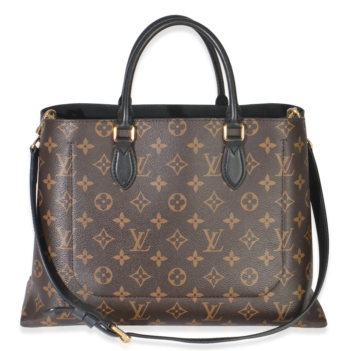 Black Monogram Canvas Flower Tote