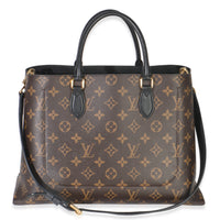 Black Monogram Canvas Flower Tote