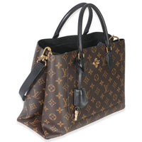 Black Monogram Canvas Flower Tote