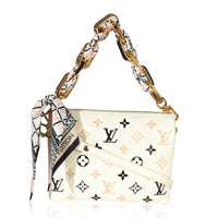 Louis Vuitton Beige Lambskin Embossed Monogram Tricolor By The Pool Coussin BB Handbag fv