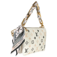 Louis Vuitton Beige Lambskin Embossed Monogram Tricolor By The Pool Coussin BB Handbag pv