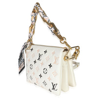 Louis Vuitton Beige Lambskin Embossed Monogram Tricolor By The Pool Coussin BB Handbag sv