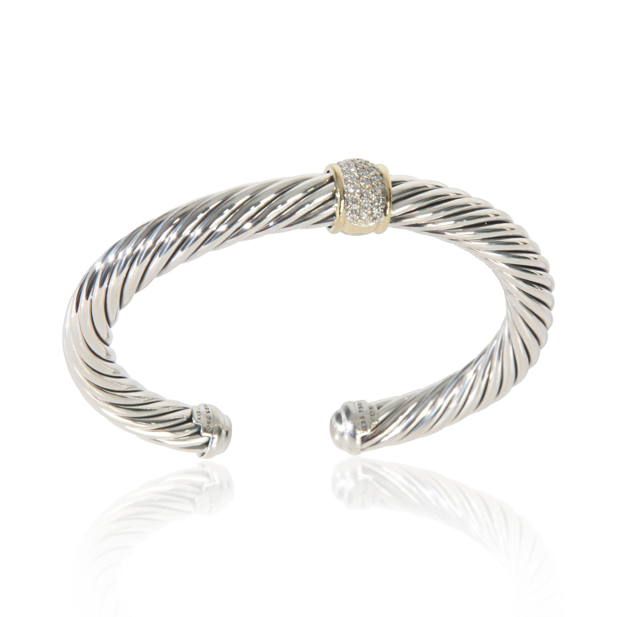 Yellow Gold & Sterling Silver  Cable Classic Single Station Bracele