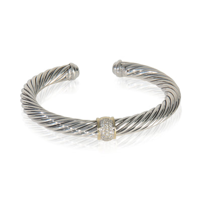 Yellow Gold & Sterling Silver  Cable Classic Single Station Bracele